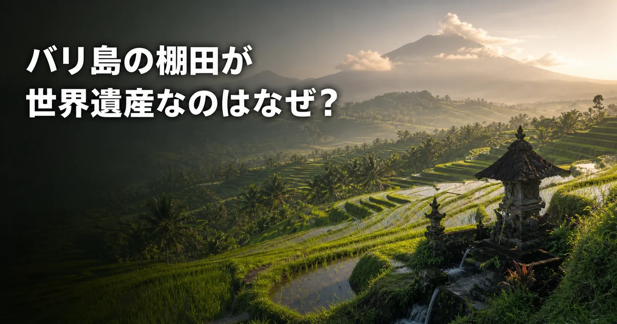 バリ島の棚田と水の寺院